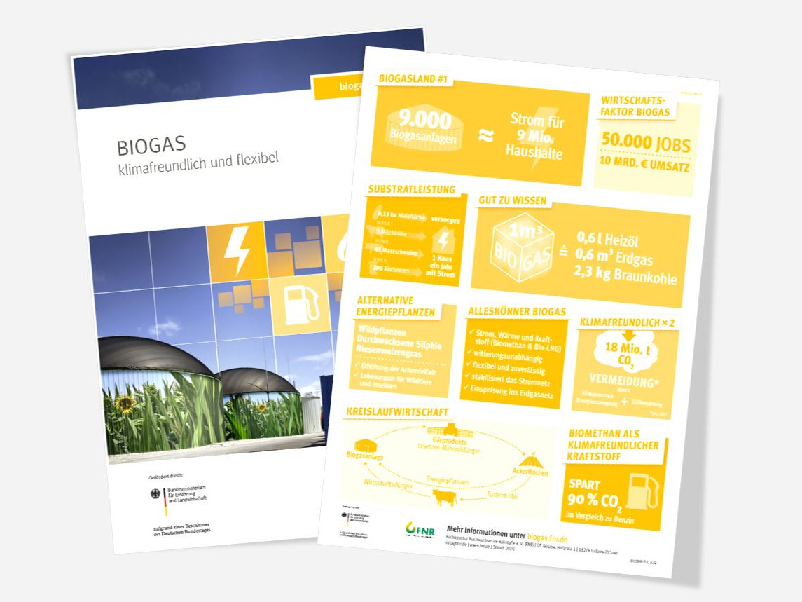 Bild- und Infoseite des Posters "Biogas"